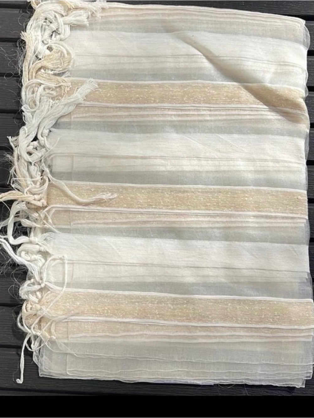 Lightweight Sheer Scarf with Metallic Stripes